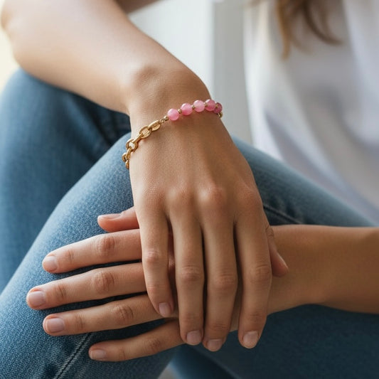 Grobgliedriges Armband Fuchsia