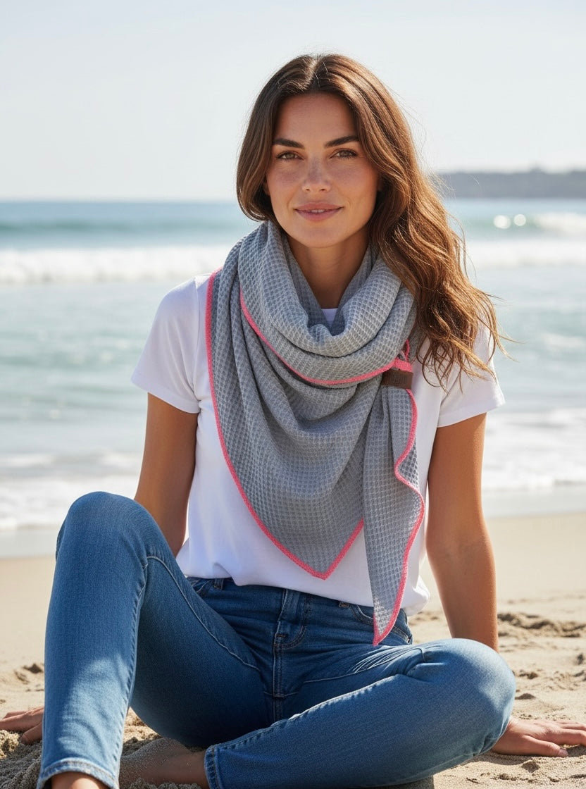 Sommer Tuch Grau ~ Rosa