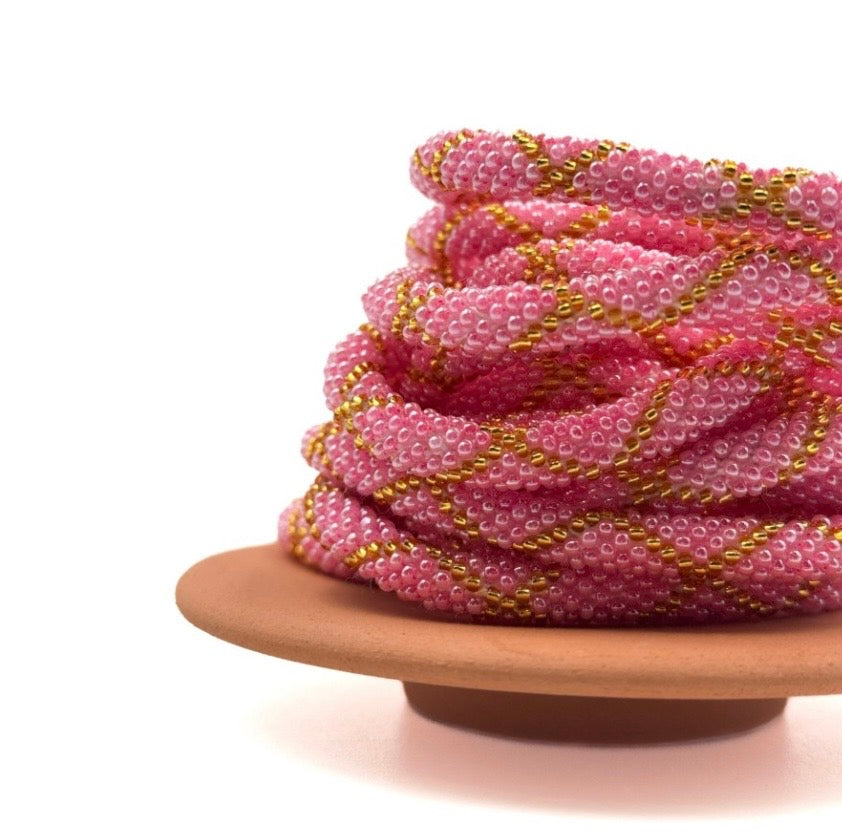 Glasperlen Armband rosa