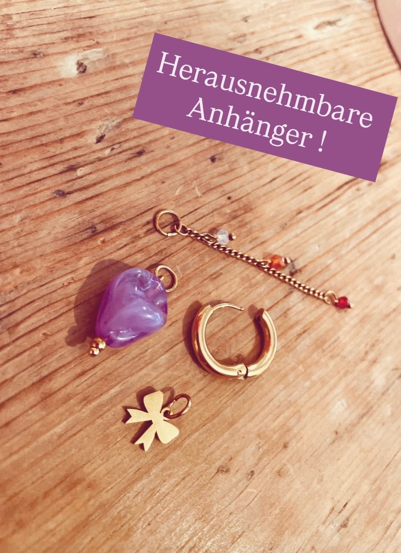 Schleifchen Ohrringe Lila