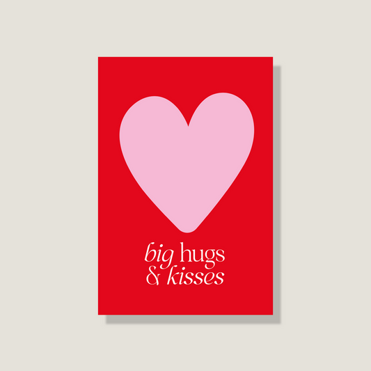 Postkarte „Big hugs & kisses“