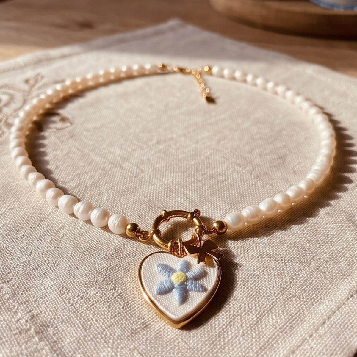 Dirndl Perlenkette  „Edelweiß"