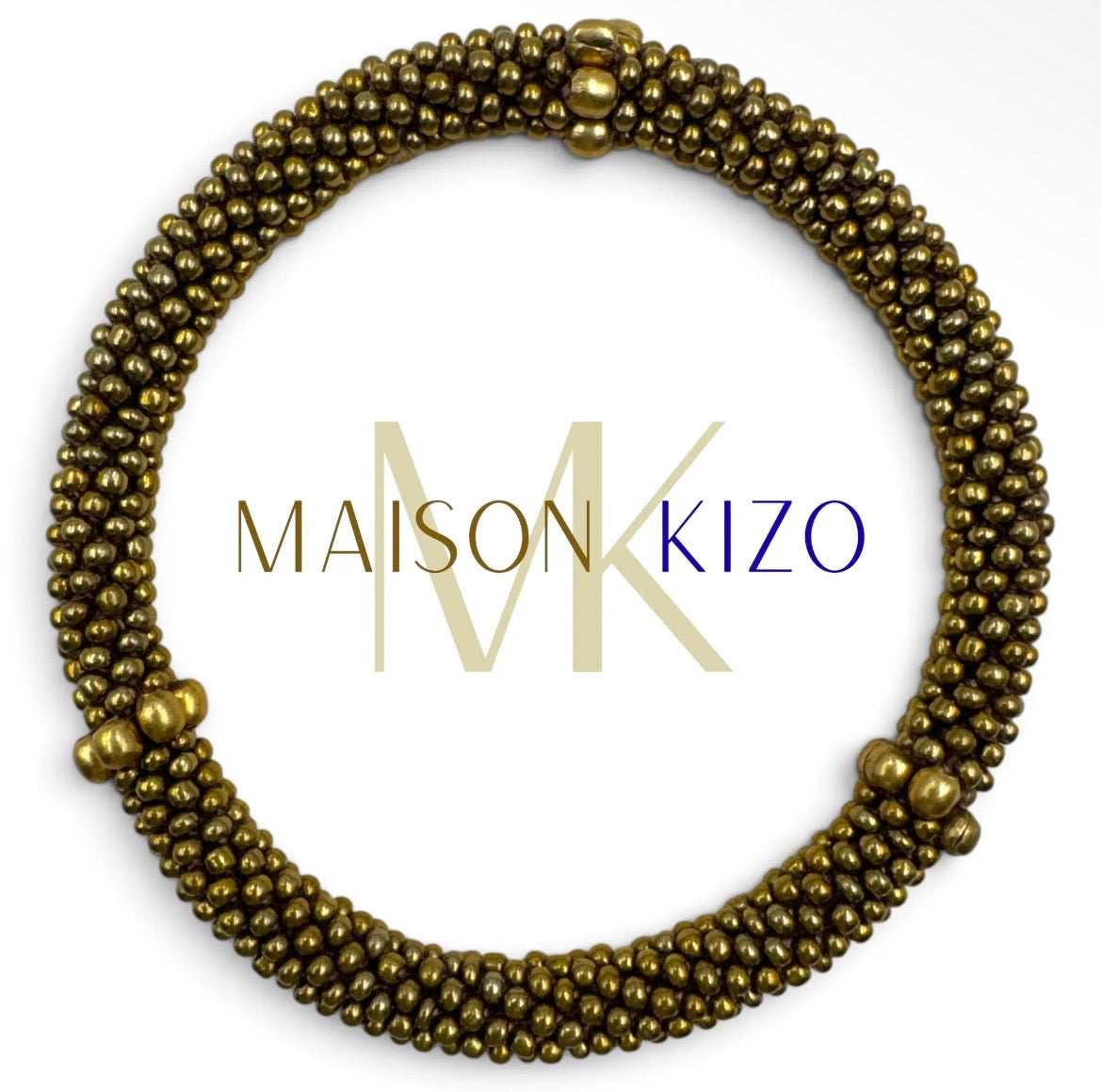 Glasperlen Armband bronze~Gold