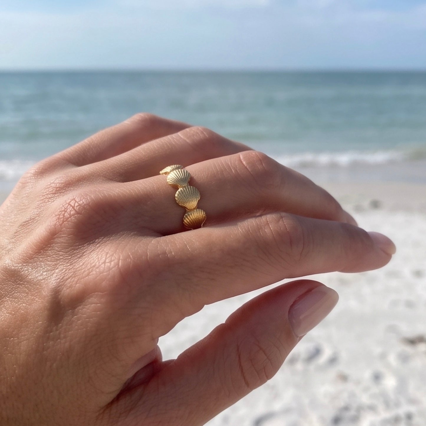 Muschel Ring verstellbar