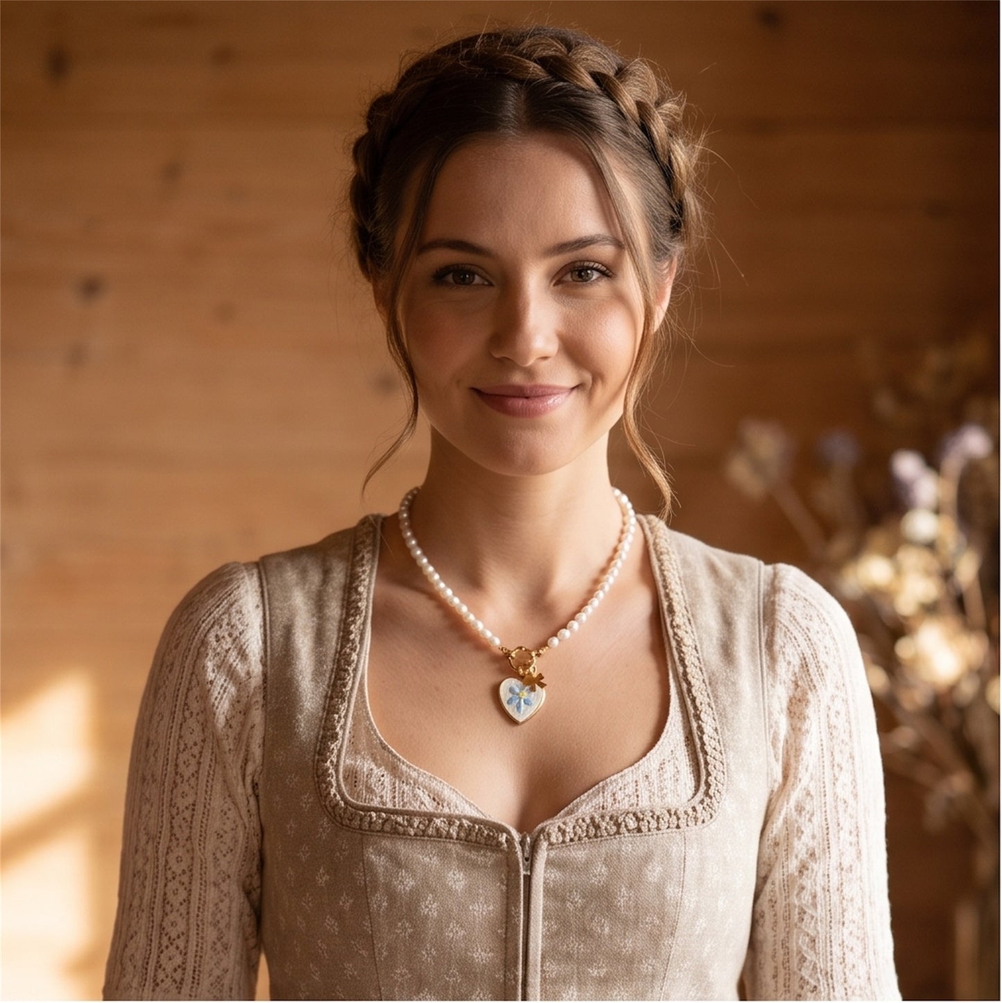 Dirndl Perlenkette  „Edelweiß"