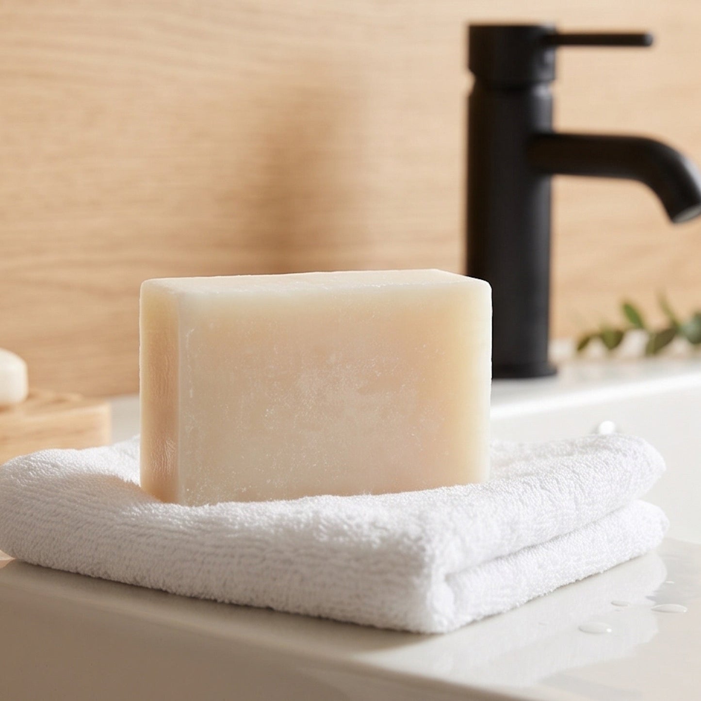 Handgeschnittene Naturseife ohne Duft- und Farbstoffe, ideal für Allergiker