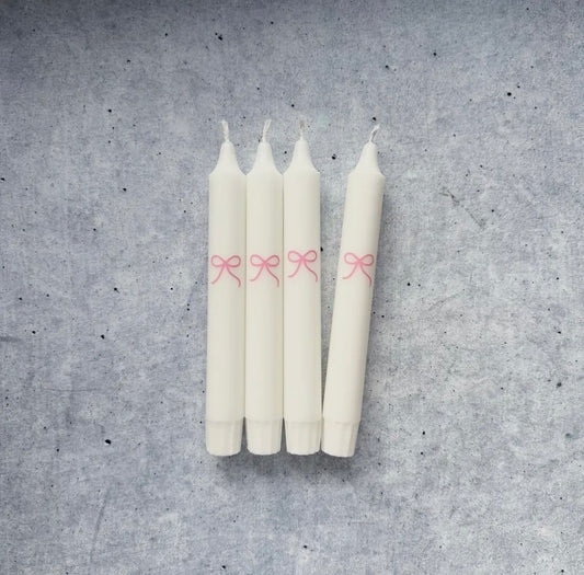 Stabkerze Rosa Schleife