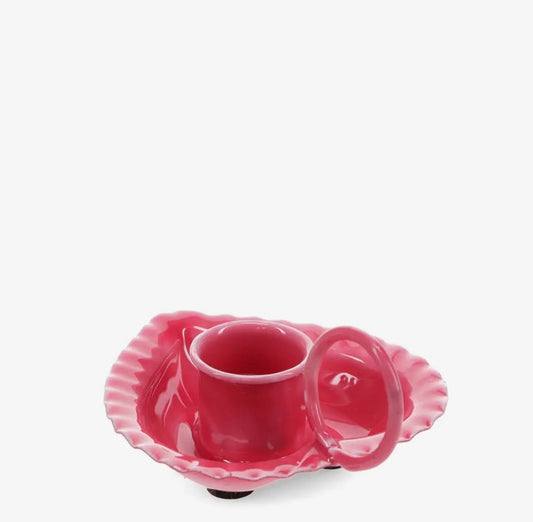 Emaille Kerzenhalter Pink
