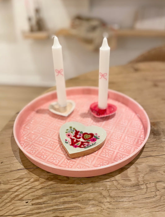 Dekoteller Emaille Pink