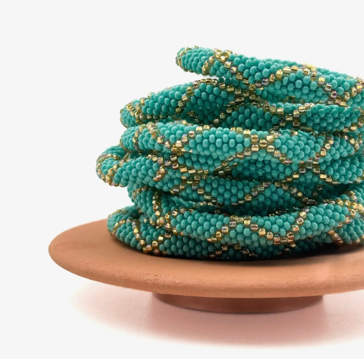 Glasperlen Armband Türkis Gold