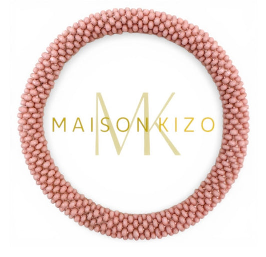 Handgefertigtes Gasperlen Armband aus Nepal mit Miyuki Perlen in nude rose.