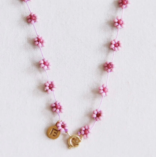 Miyuki Blüten Kette Flieder