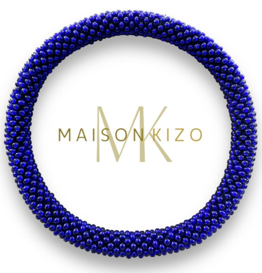 Handgefertigtes Glasperlen Armband glänzend in Royalblau