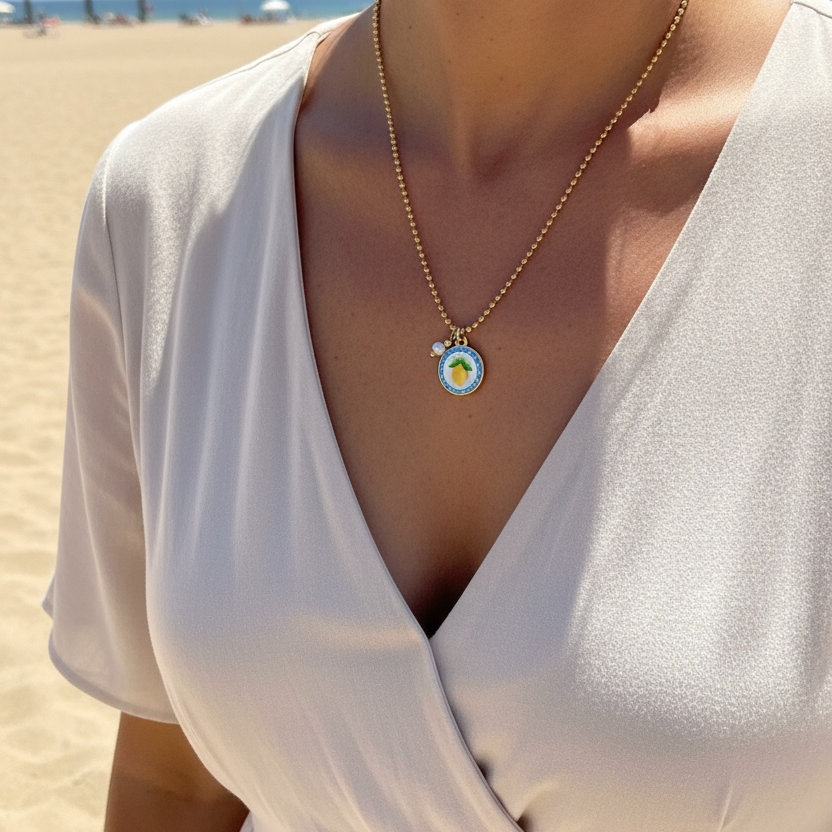 Zitronen Medallion Kette
