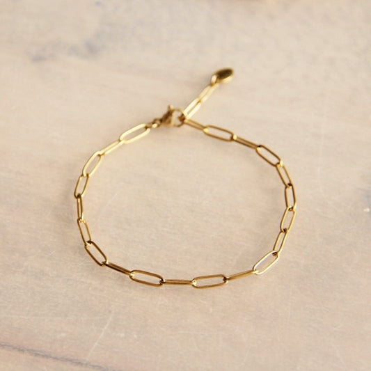 Edelstahl Glieder Armband. Schlicht aber sehr edel. In der Länge variabel verstellbar. Läuft nicht an, Farbecht.