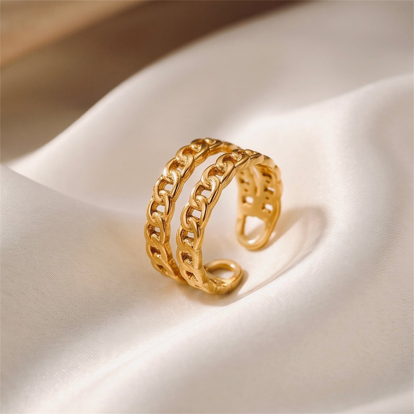 Goldring Doppelte Gliederkette