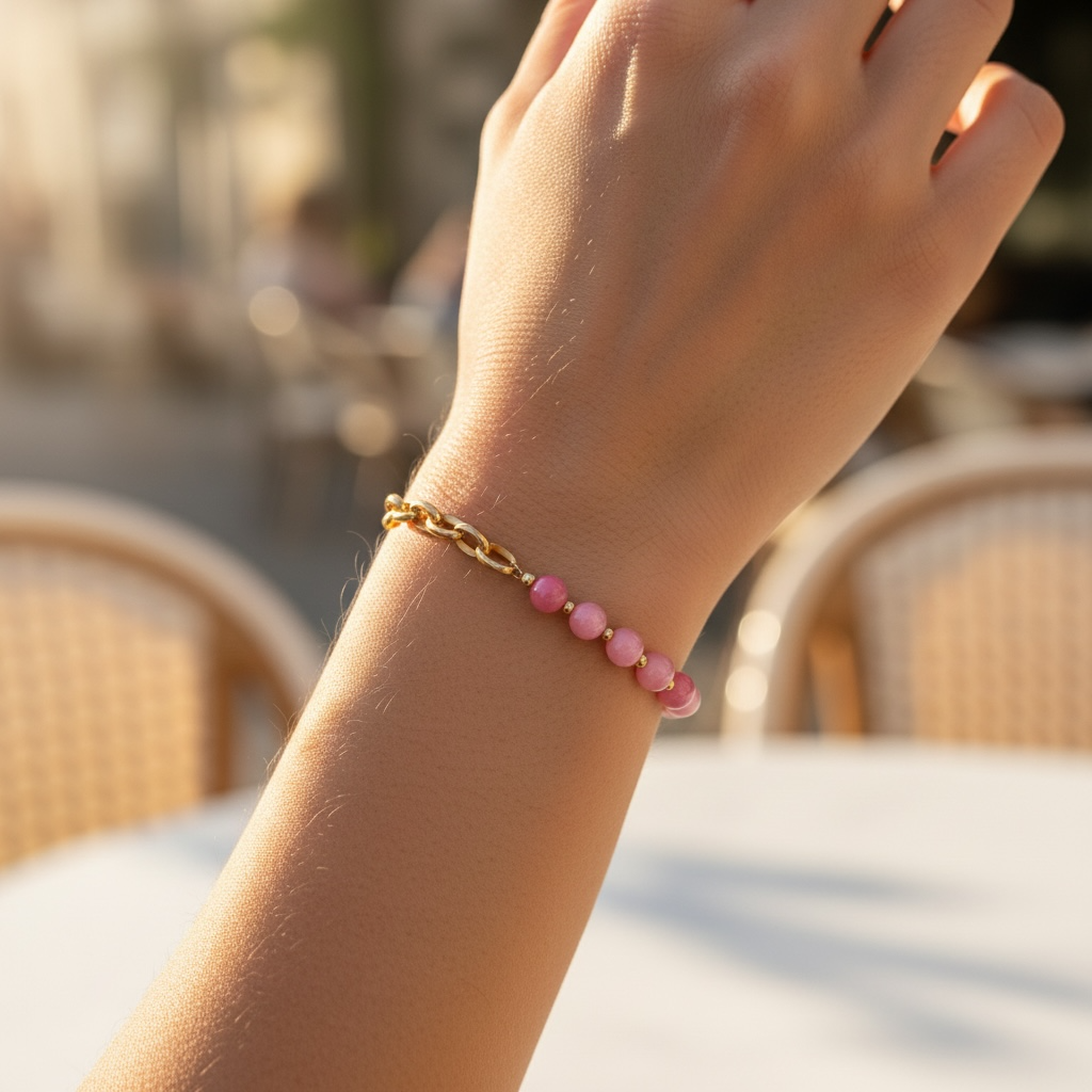 Grobgliedriges Armband Fuchsia