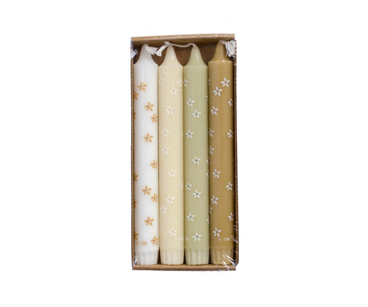 Stabkerzen 4er Set Blumen