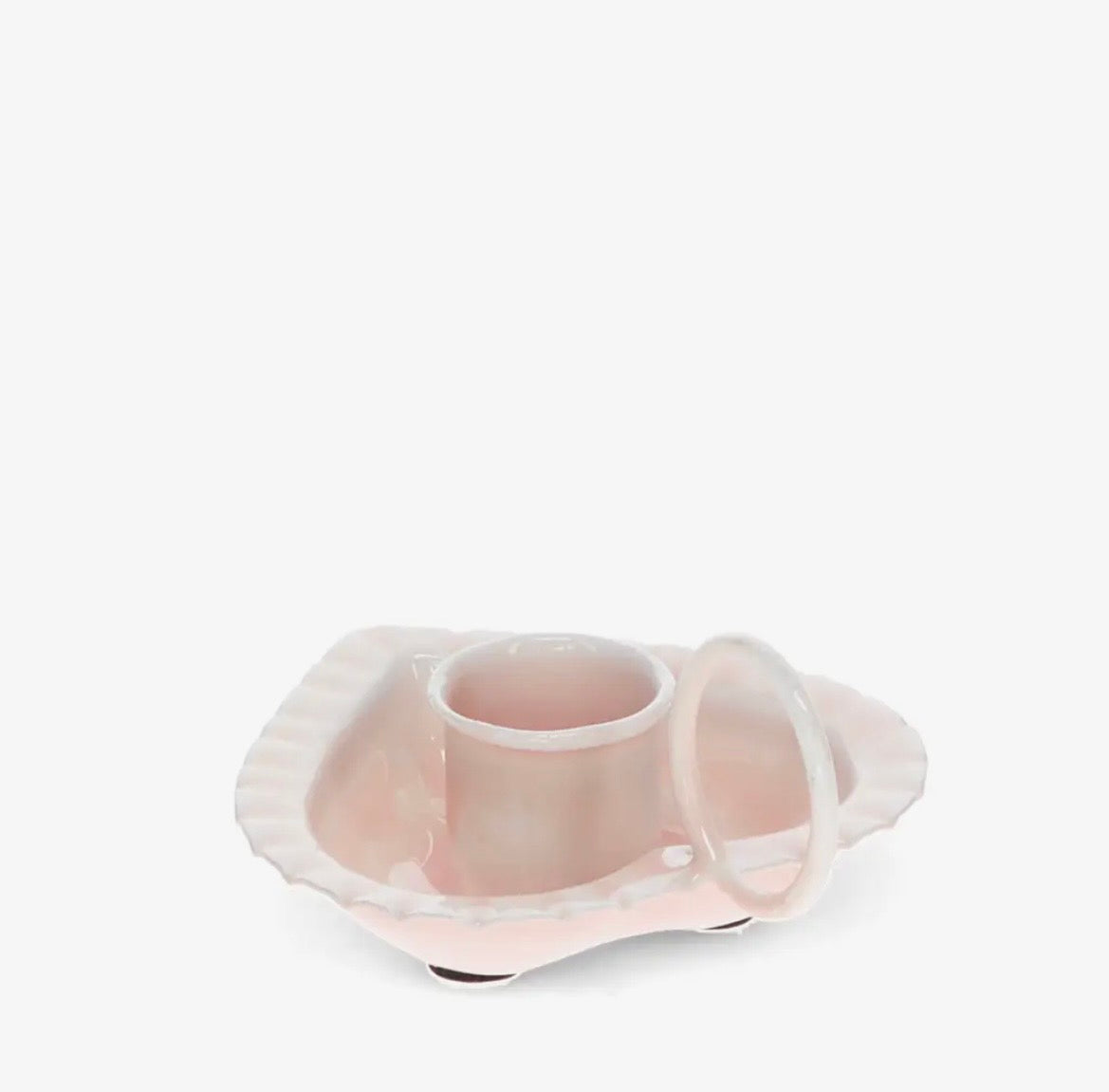 Emaille Kerzenhalter Pastell Rosa