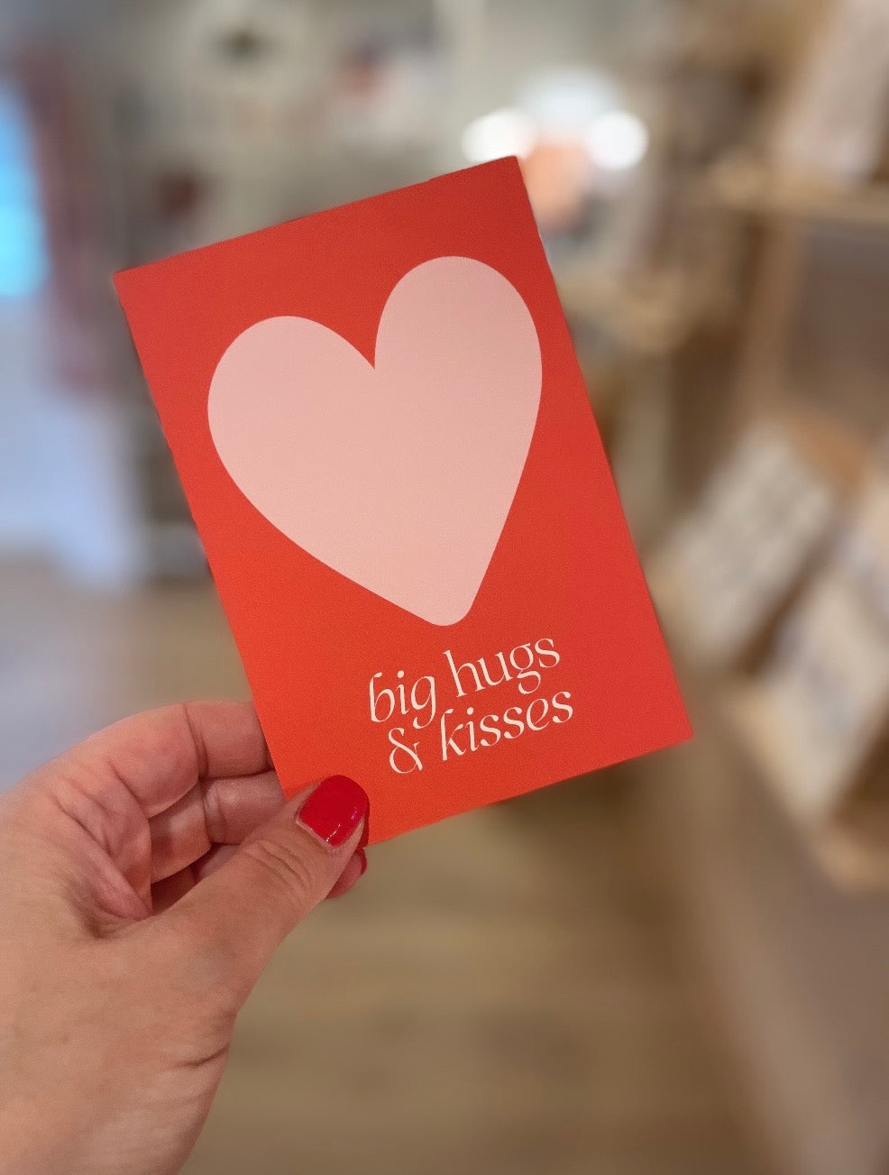 Postkarte „Big hugs & kisses“