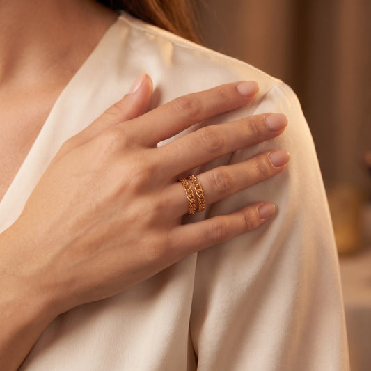 Goldring Doppelte Gliederkette