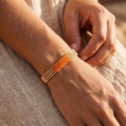 Miyuki-Armband orange vierfach