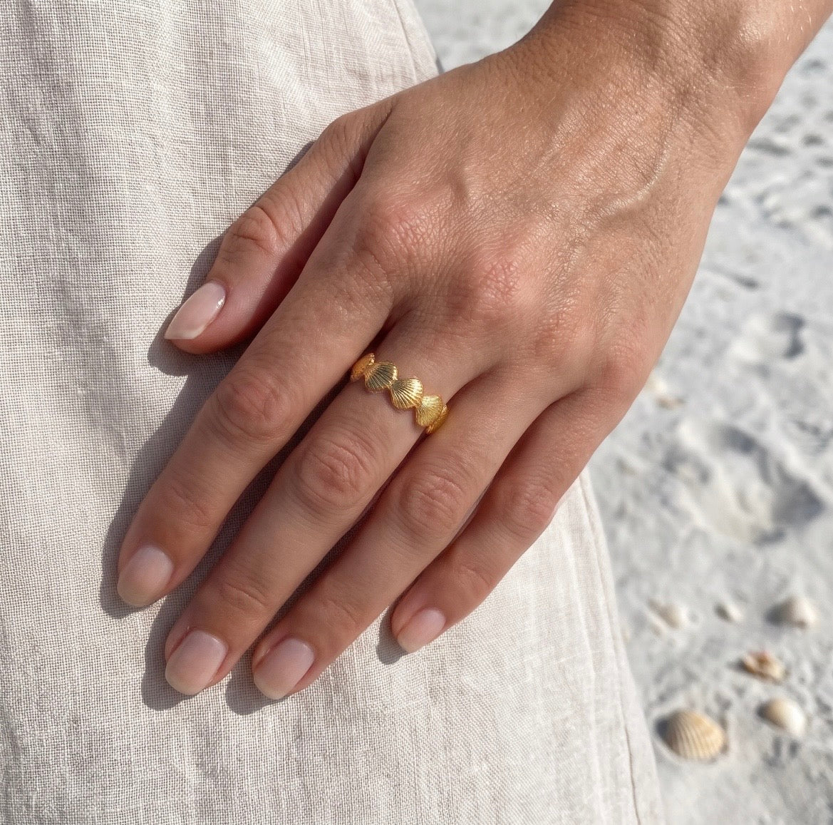 Muschel Ring verstellbar