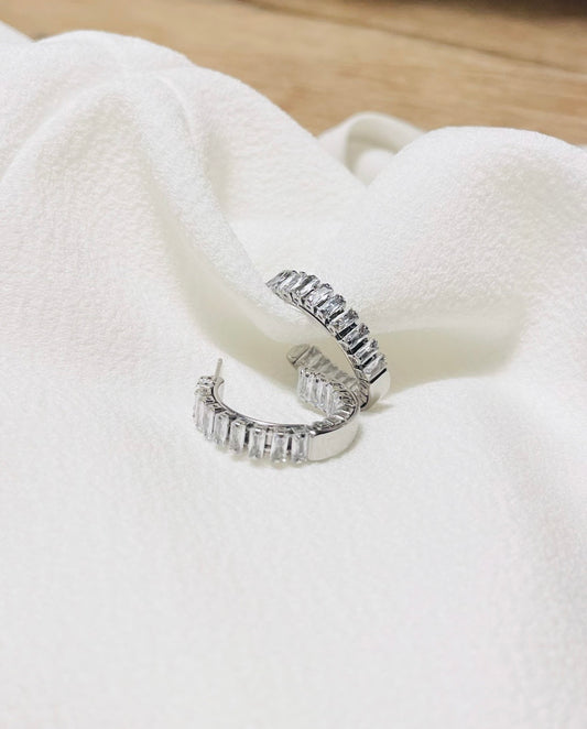 Zirkonia Creolen Silber