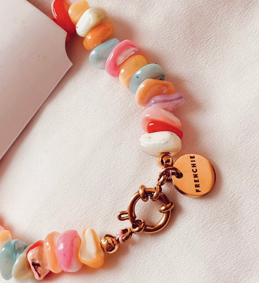 Sommer Armband mit Edelstahl Sailor Verschluss und Natursteinen!